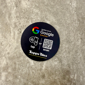 Black Custom Google Review Tag - NFC & QR Code