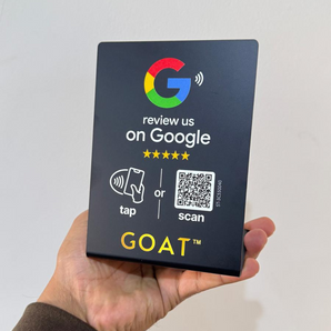 Black Custom Google Review Stand - NFC & QR Code