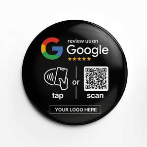 Black Custom Google Review Tag - NFC & QR Code