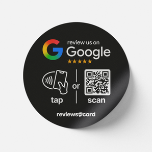 Black Google Review Window Sticker - NFC & QR Code
