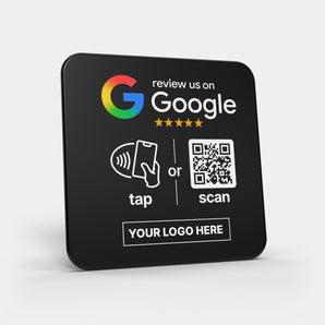 Black Custom Google Review Plate - NFC & QR Code