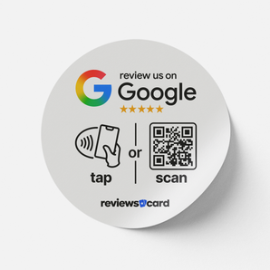 Black Google Review Window Sticker - NFC & QR Code